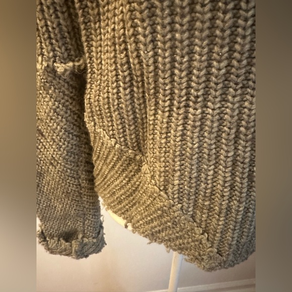 360 Sweater for Free People Zipper Cardigan Jacket Heather Brown Tweed med EUC - Picture 6 of 14